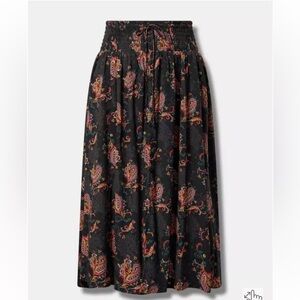 Torrid Paisley Print Black Skirt